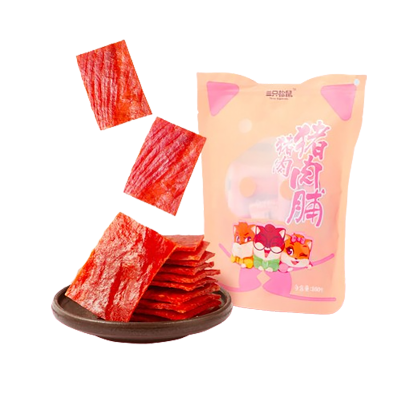三只松鼠猪肉脯原味160g袋装零食靖江风味肉干肉脯休闲小吃独立包装