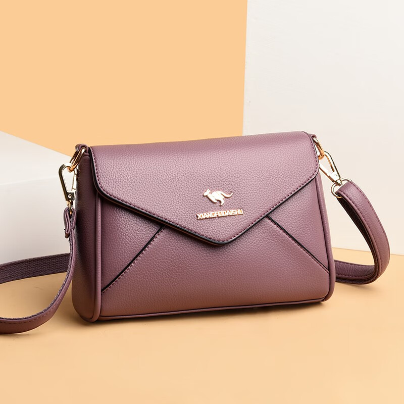 玫瑰袋鼠轻奢品牌软皮包包2026七夕礼物中年妈妈女士单肩斜挎包时尚百搭新 黑色