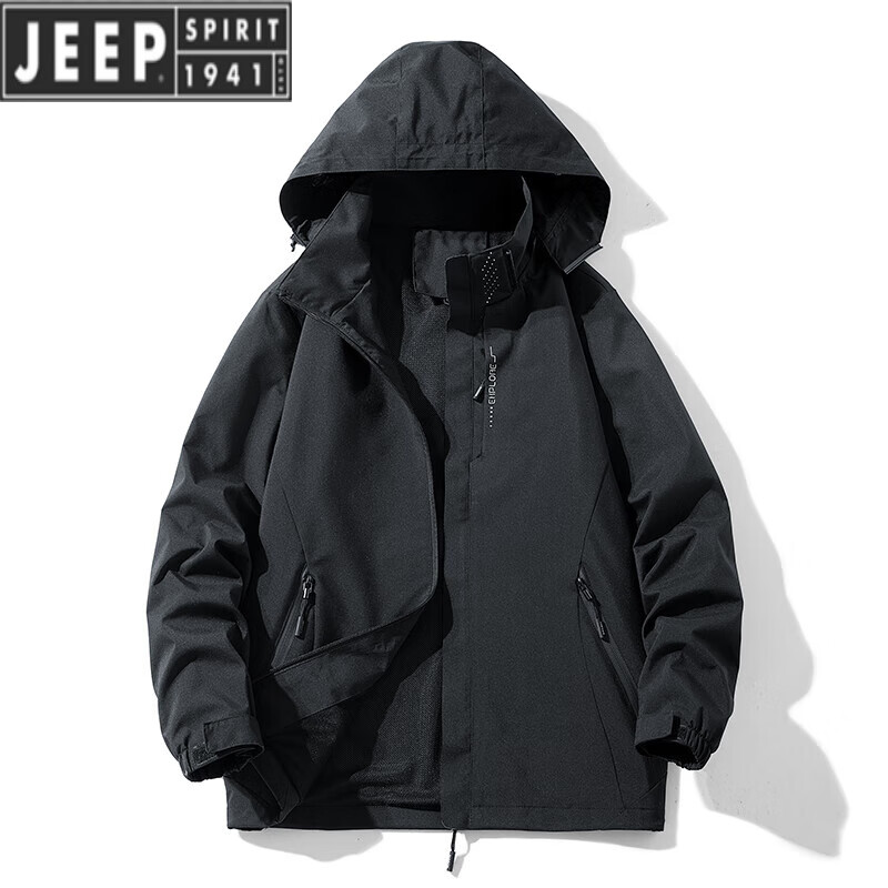 吉普(jeep)爬武功山冲锋衣外套男款夏季薄款防晒衣美式机能风山系户外