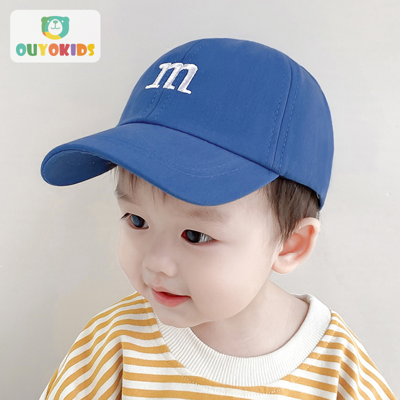 欧育婴儿帽子春秋儿童宝宝棒球帽男童遮阳帽棒球帽B1712 字母M款蓝色怎么看?
