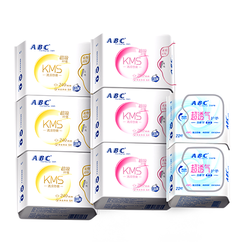 ABC全周期衛(wèi)生巾組合 KMS纖薄8包92片(日用24片+夜用24片+護墊44片)