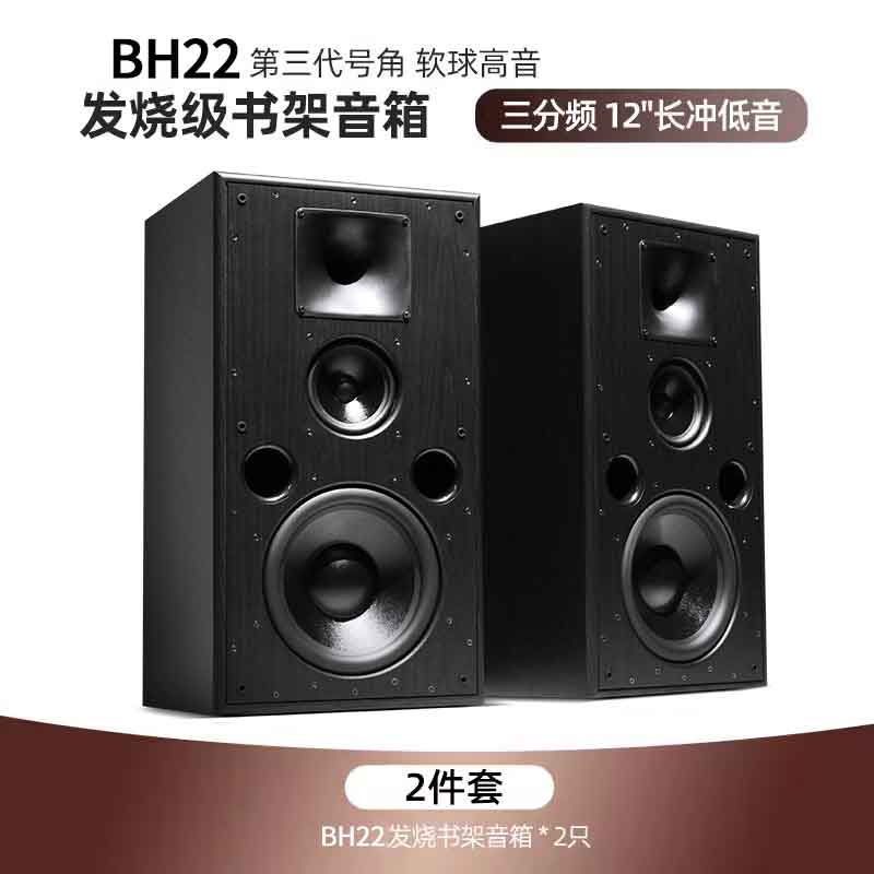 班龙班龙BalenaldBH22发烧音响hifi音箱大功率12寸家用木书架无源音箱 一对BH22书架