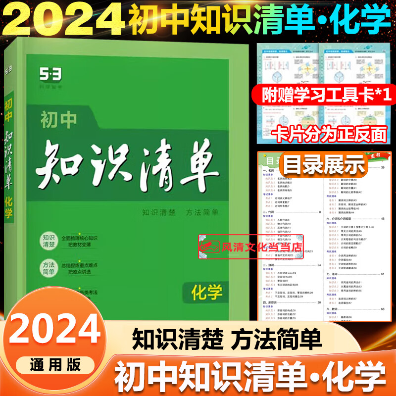 知识清单初中化学第10次修订全彩版初中通用2024版