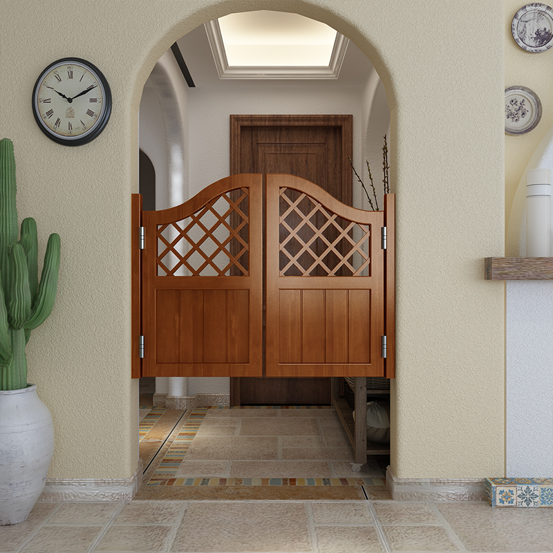 亿万仟 田园风格半腰门开放式厨房隔断门牛仔门腰门栅栏门小门自由吧