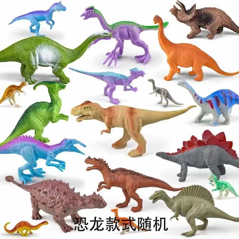 侈放-恐龙世界24只装大号bby仿真恐龙侏罗纪世界模型玩具霸王龙腕龙 24只(6大12小6中)