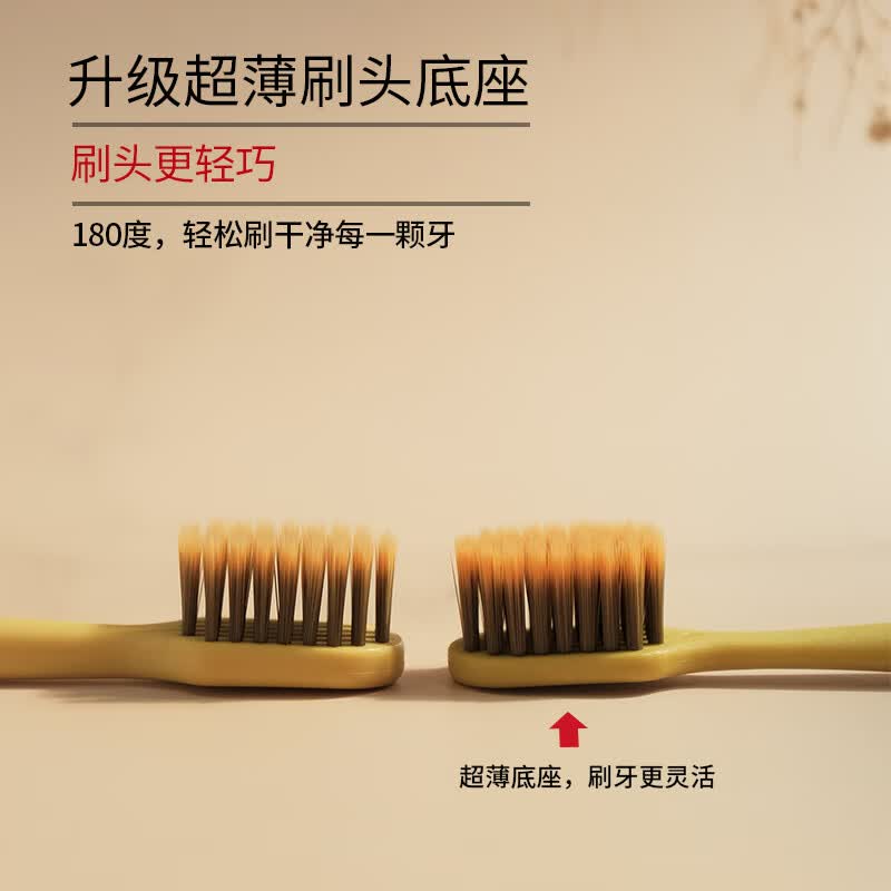 皓齿安护龈柔毛牙刷 宽头软毛成人儿童小头多色彩组合家庭男女情侣装 大头牙刷 8支 (四种颜色)