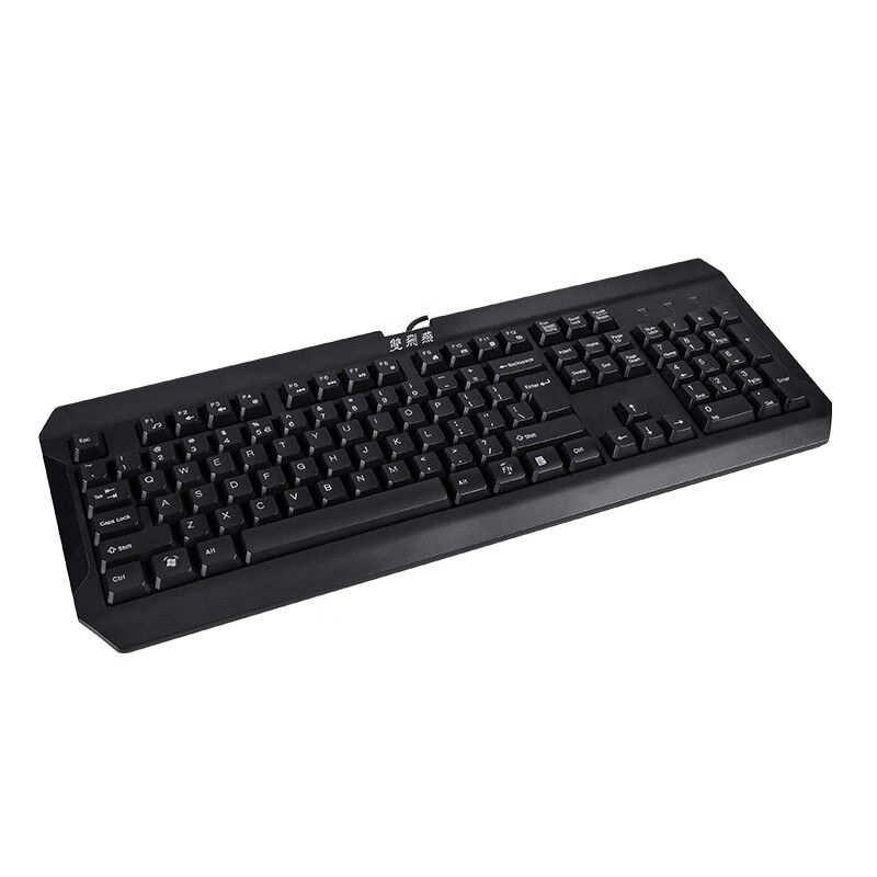 双飞燕（A4TECH）K-100 有线键盘 办公打字用台式电脑笔记本外接薄膜防水溅键盘 USB接口 黑色