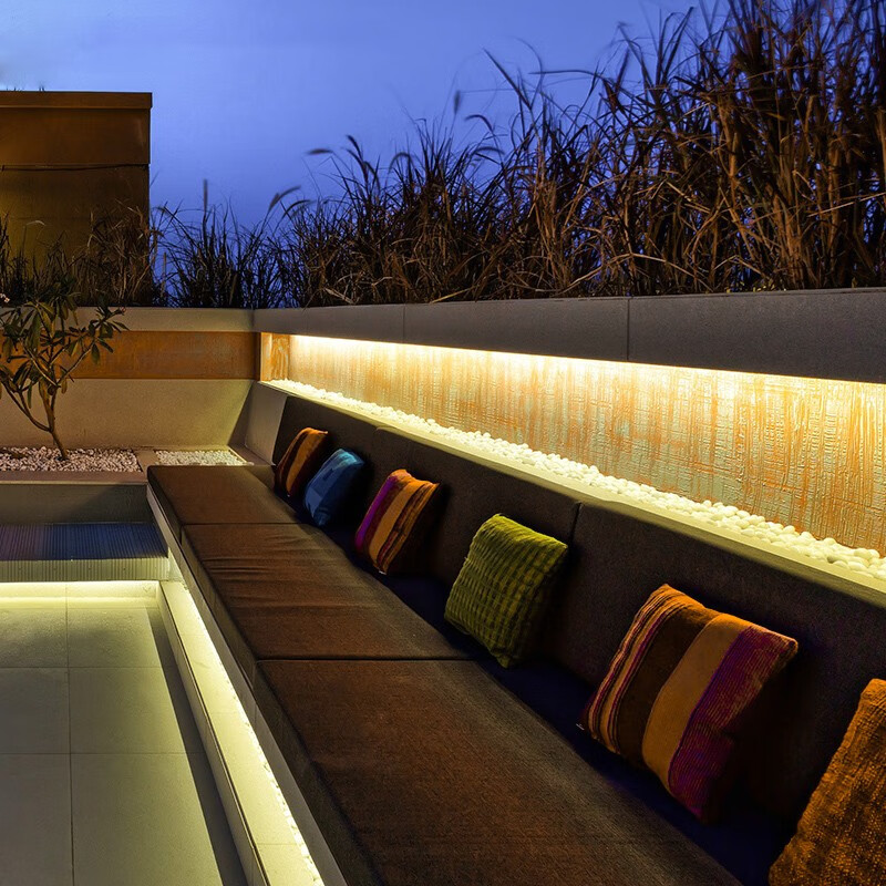 锐澳太阳能灯带户外防水灯条楼梯台阶线条灯嵌入式氛围室外走廊条形灯