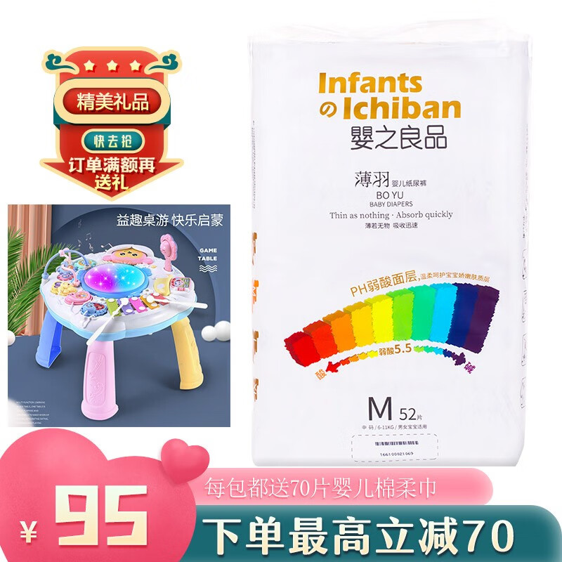 婴之良品尿不湿新薄羽纸尿裤婴儿拉拉裤轻薄干爽透气(新旧包装升级中)