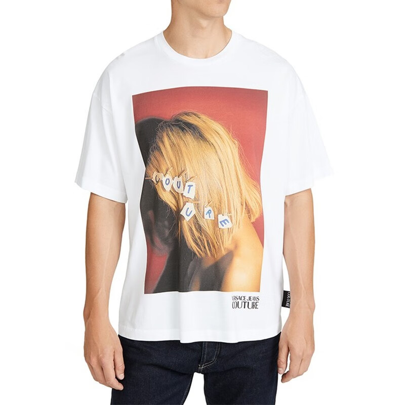 versace jeans couture 范思哲男装 男女通用棉质图案印花短袖t恤衫