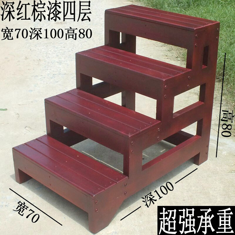 定制家用梯实木三步梯凳两用梯凳子台阶脚踏板凳飘窗梯四层梯工业楼梯