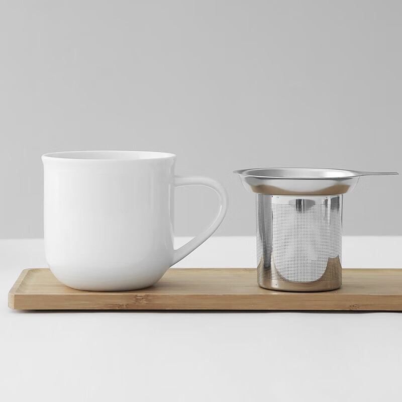 铭汇通西西弗书店杯子丹麦viva带盖茶不锈钢过滤陶瓷马克咖啡中号380