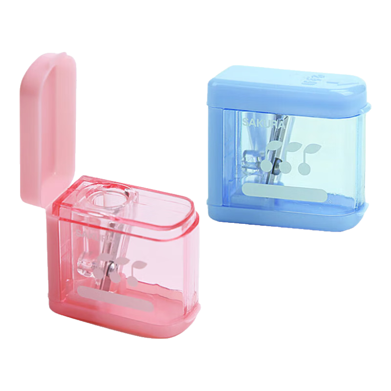 樱花(SAKURA)粉色卷笔刀日本铅笔削笔器 中高考2B铅笔削笔刀 不脏手可拆卸小学生铅笔刀