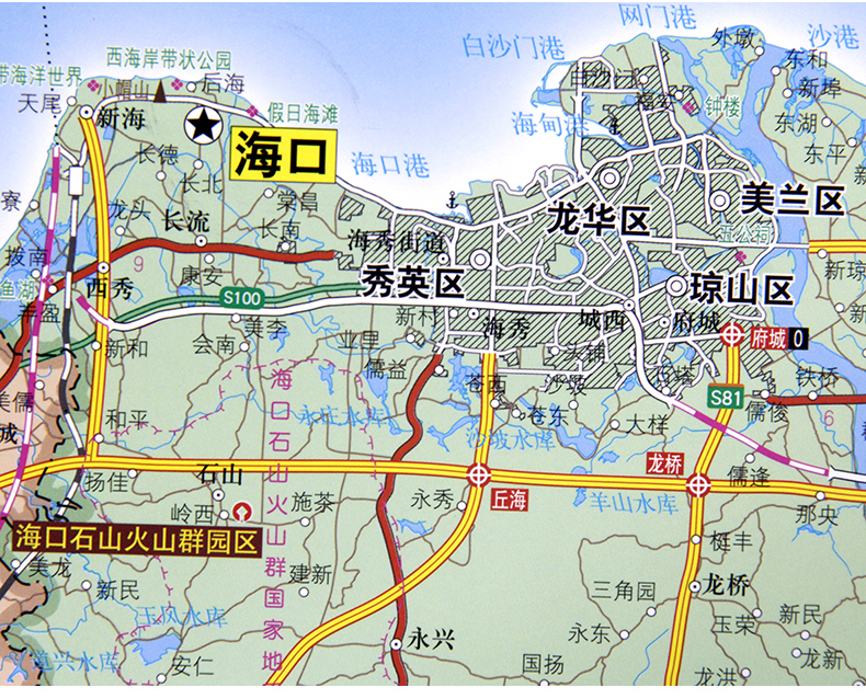 送3品2021版海南省地图全新挂图超大1x1.