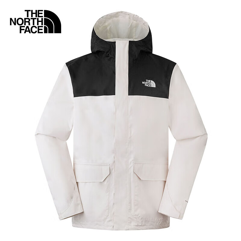 北面（The North Face）冲锋衣男【经典款】防水透湿户外宽松可挂内胆24秋季新品预|8AUK ROU/米白色 L/175