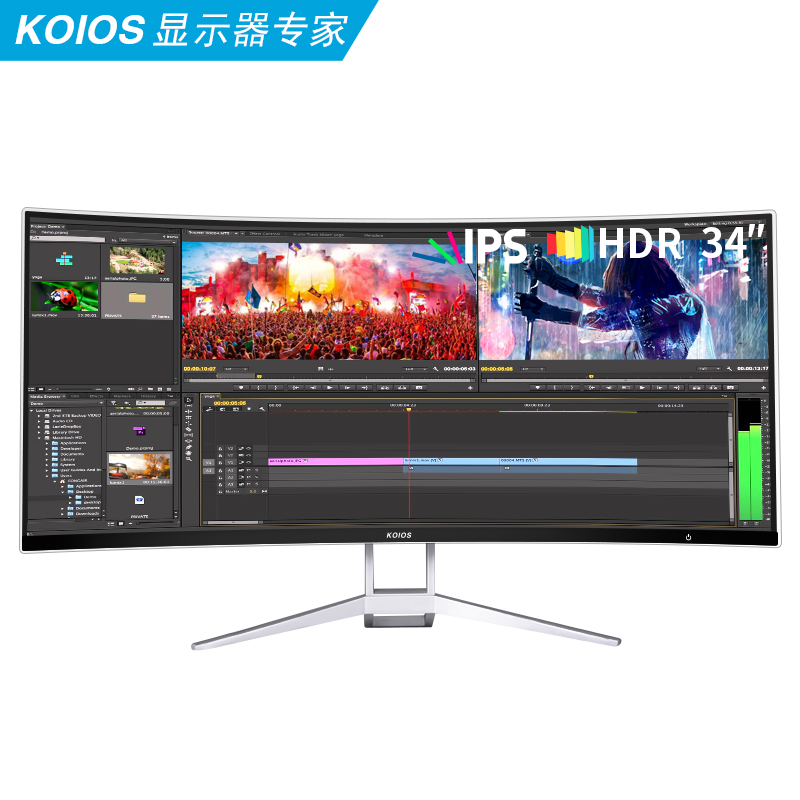 KOIOS K3421U 34英寸准4K LG模组HDR IPS 3800R曲面带鱼屏21:9显示器