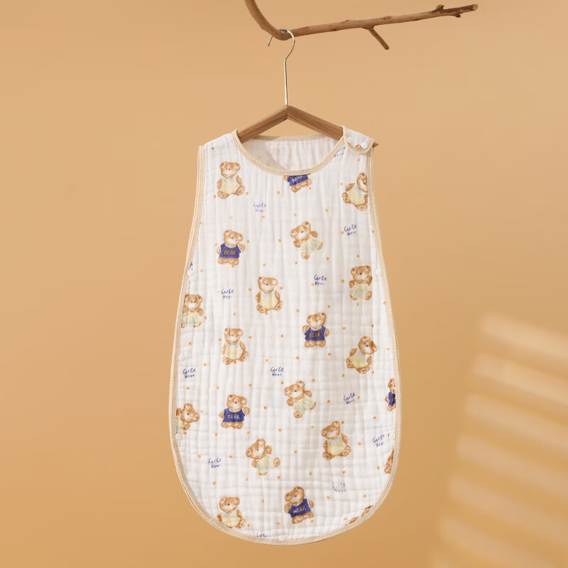 safty dad睡袋婴儿春夏季薄款儿童纯棉纱布睡袋新生儿宝宝防踢被子