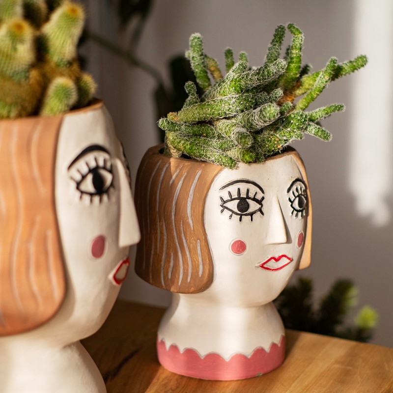 掬涵美人头像花盆花器艺术复古绿植花盆阳台庭院花园人物花盆个性创意