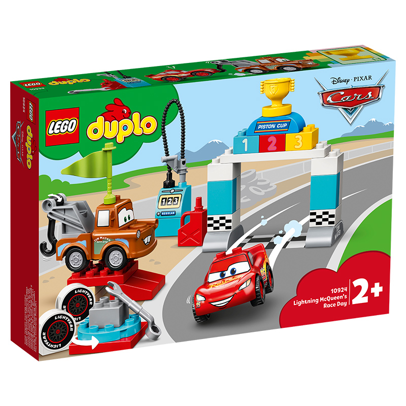 乐高(lego)(盒子轻压)lego乐高得宝系列10924闪电麦昆的赛车日大颗粒