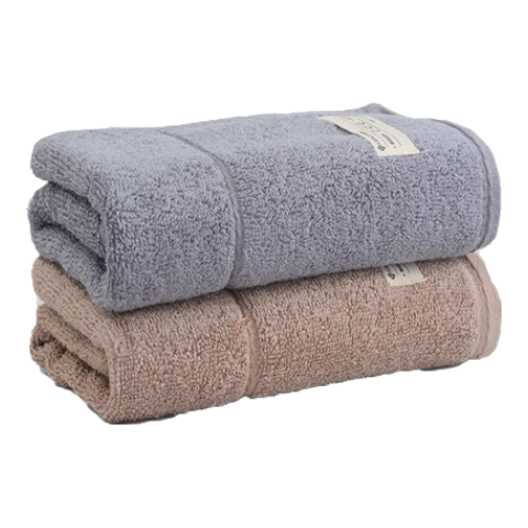 洁丽雅（Grace）5A抗菌毛巾加厚加大纯棉成人素色良品洗脸大毛巾2条装 棕色+灰色
