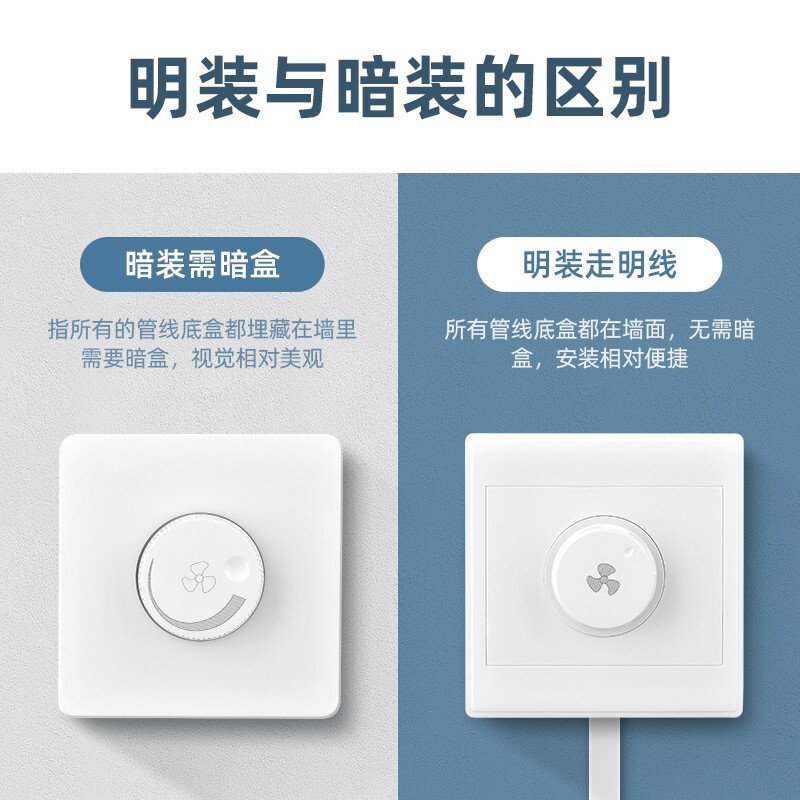 电风扇小吊扇开关调速器控制器通用220v无级变速减速器定制 明装