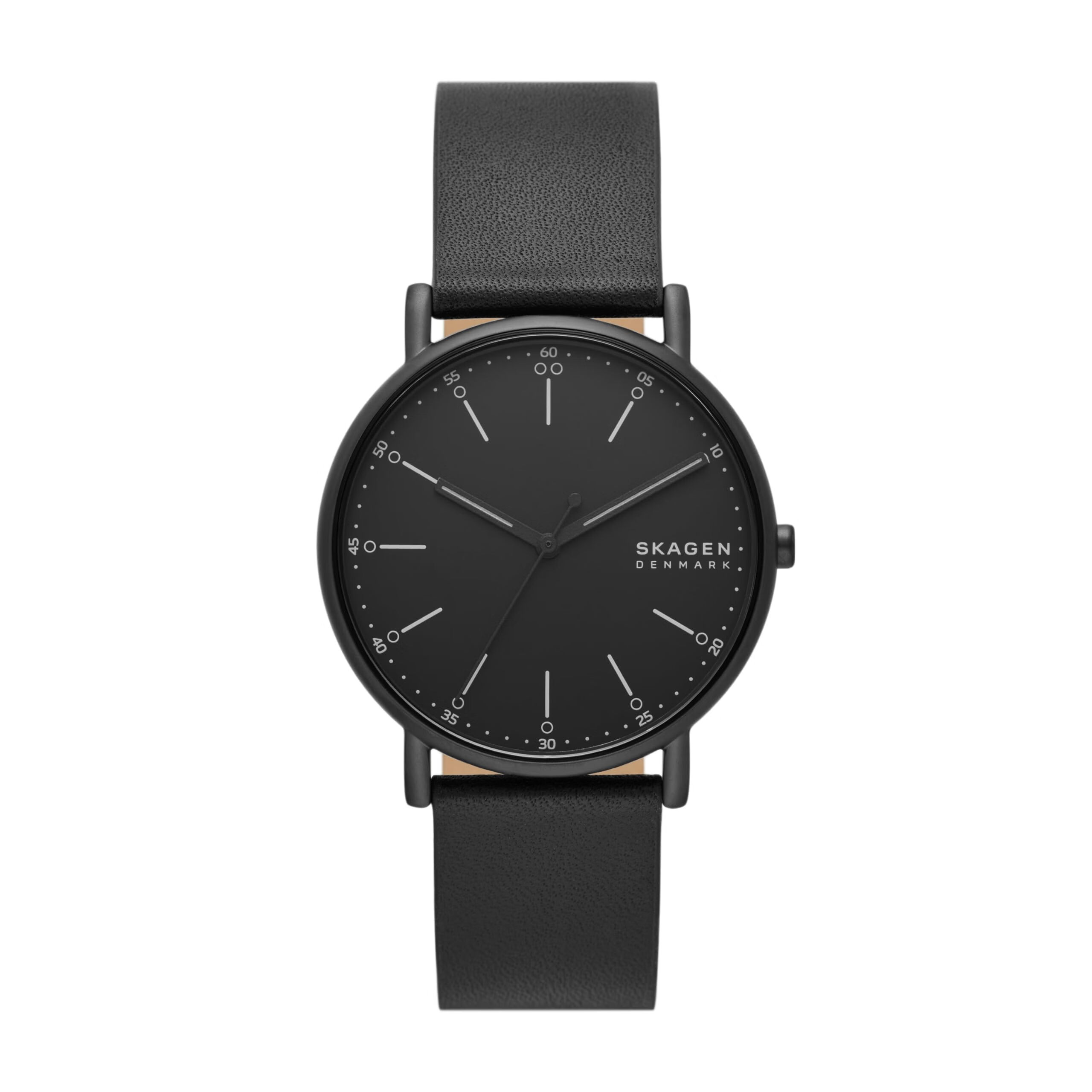 skagen 41mm男士石英手表 钢网带灰盘 50米防水 商务简约 黑色//白色
