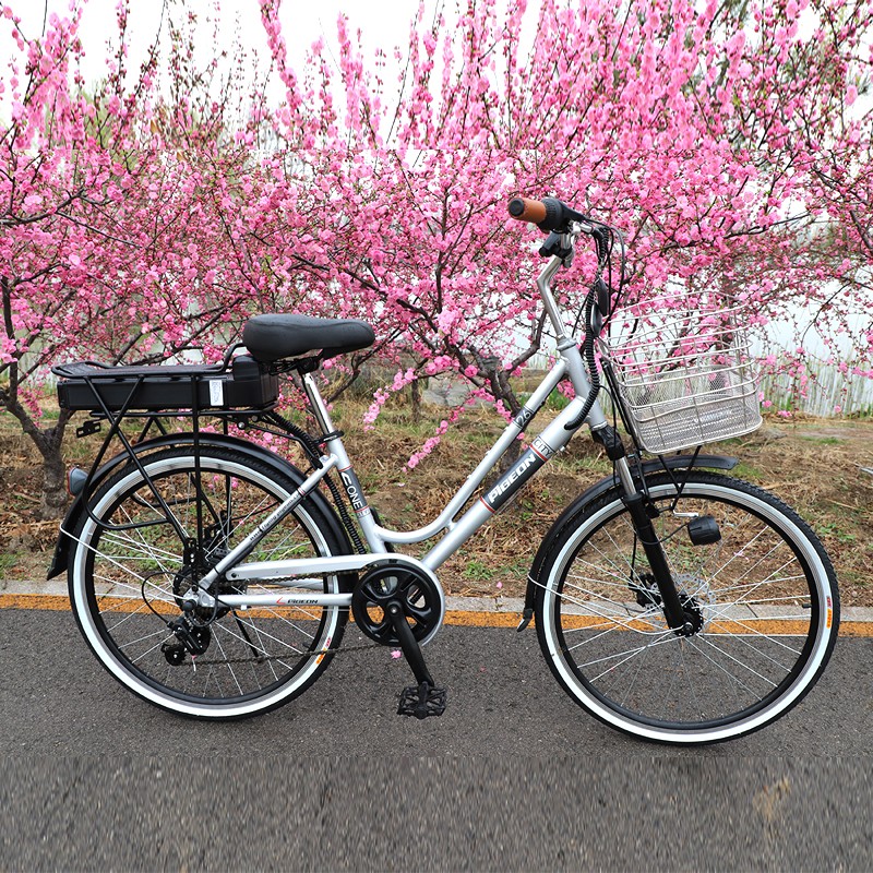 fulande好老头电动网红复古电动助力车26寸铝合金女男锂电骑行代步