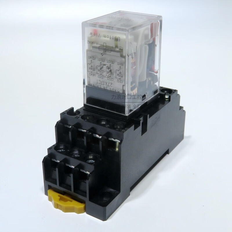 欧姆龙(omron)中间继电器 my4n-gs 6a 4开4闭 14脚 含底座 线圈电压