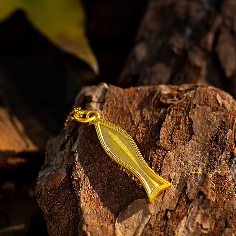 金米黄金好运锦鲤金条年年有余足金999颈饰锁骨链足金挂坠压岁金