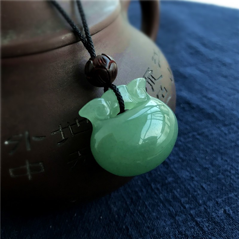 牧思 东陵玉福袋吊坠 钱袋子可做车挂 香囊钱袋造型 图片色