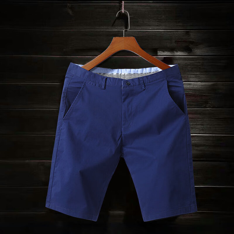 短裤男夏季外穿宽松大码5分休闲纯棉布裤 高档品牌/蓝色-9916款/耐穿