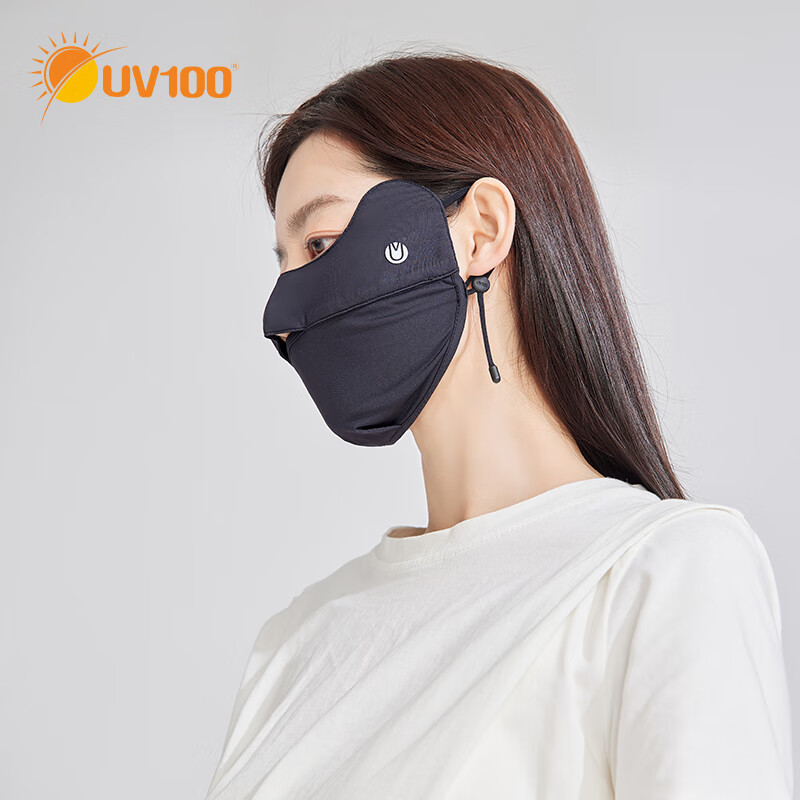 UV100防晒口罩防紫外线女士夏季户外透气立体高颜值冰丝面罩