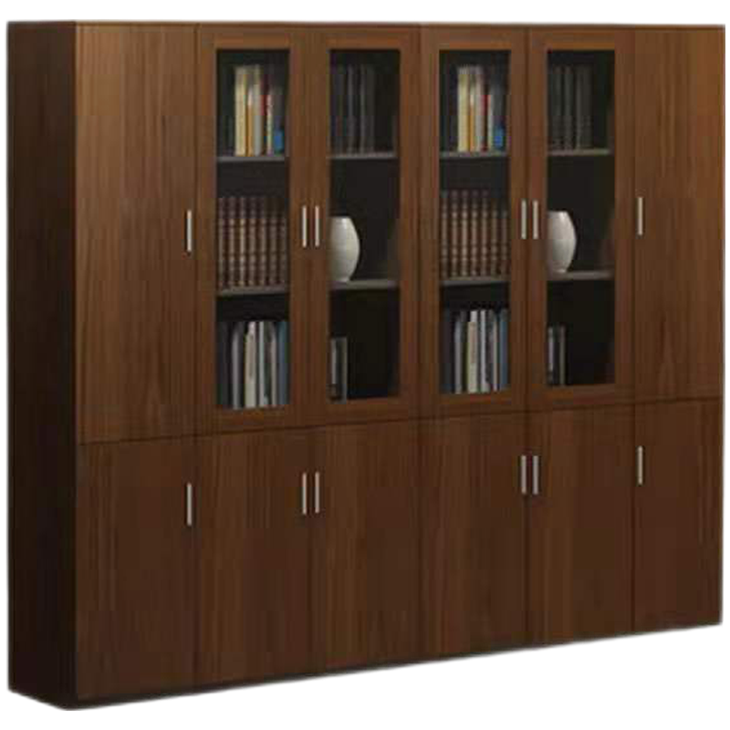 美轩戈办公文件柜高柜木质储物柜简约现代办公家具落地式带锁资料柜办公室打印机柜茶水柜矮柜隔断边柜存放柜 四门(1.6*0.4*2.0米)