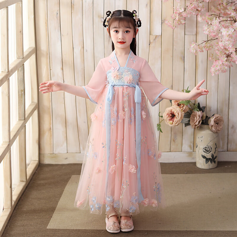 童米纯汉服女童夏装连衣裙超仙襦裙女孩唐装裙子夏款古装洋气儿童公主
