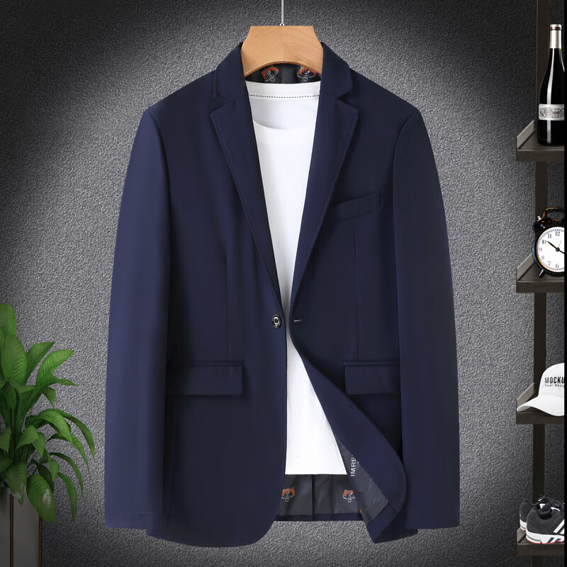 sportsday海澜之家秋季西服男大码一粒扣子西装肥佬商务休闲单西胖子