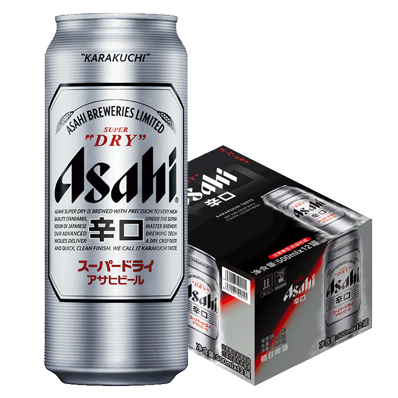 asahi/���� ��ˬ����ơ ��װơ�� 500ml 12�� 53.15Ԫ