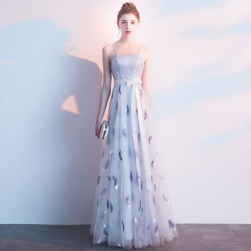 沫婉琦名媛气质晚礼服裙新款宴会优雅吊带长款高贵显瘦年会主持人女