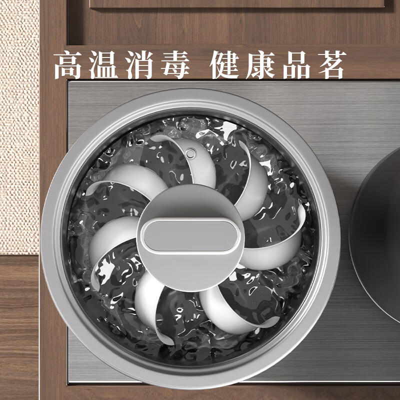 益武纯钛烧水壶自动双上水茶壶嵌入式煮茶壶智能底部上水大容量泡茶壶 钛煮水壶+316L消毒锅+玻璃蒸茶壶 1L