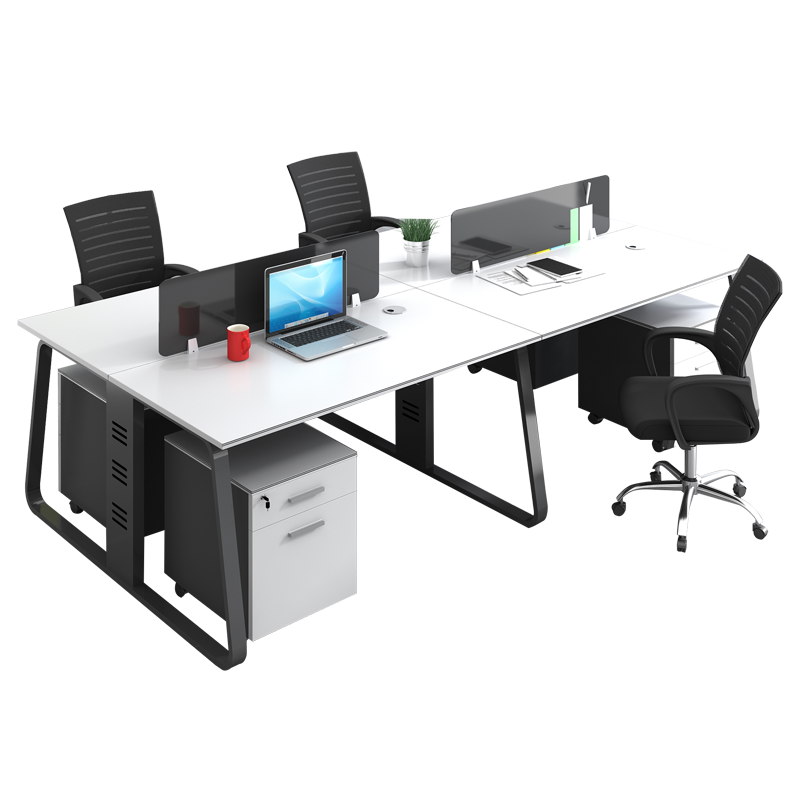 美轩戈家具办公桌组合现代简约单人职员桌员工位电脑桌双人4人钢架办公桌6人办公台四人位办工桌屏风办公桌 单人位单桌(不含柜椅)