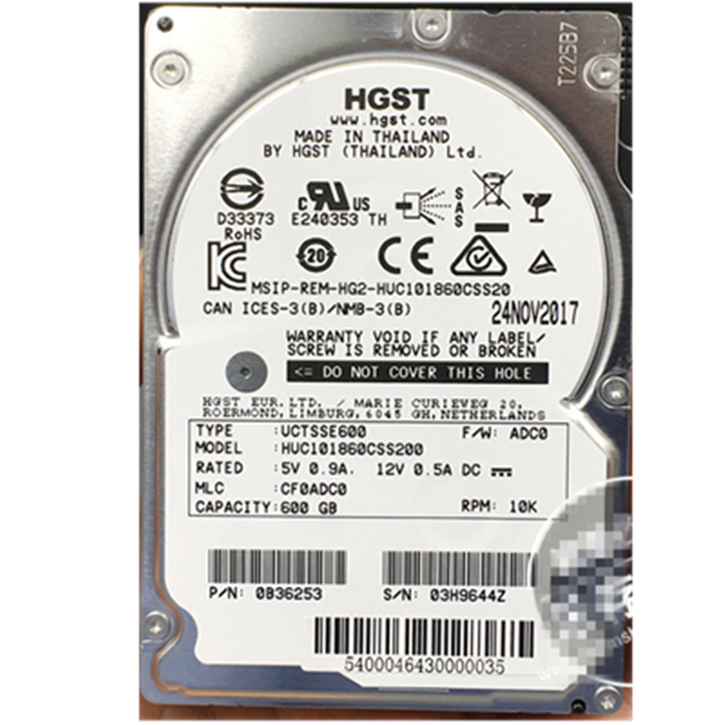 二手拆机 HGST 2.5英寸机械硬盘 SAS接口 企业级机械硬盘 服务器机械硬盘 300GB HUC106030CSS600 9成新
