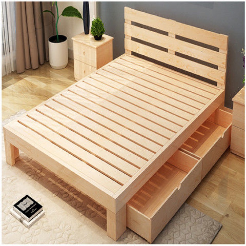 实木单人床1.5米双人床1.8米可定做榻榻米1.