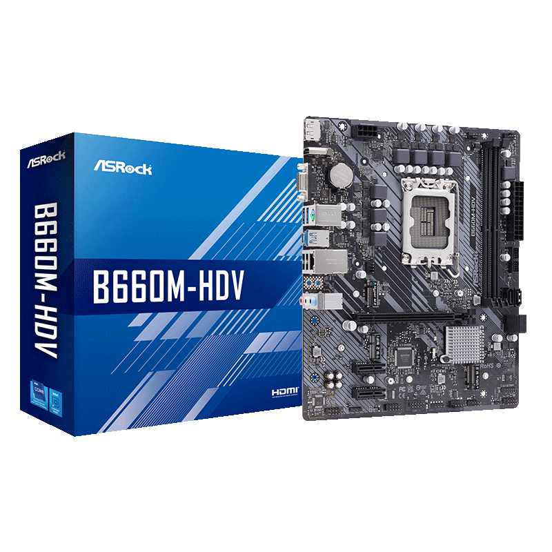 华擎(ASRock) B660M-HDV 主板 内存DDR4 CPU G7400/12400/12400F（IntelB660/LGA170 628元