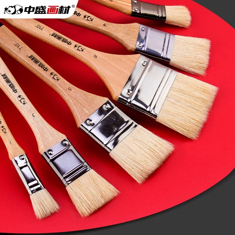 中盛画材(transon) 羊毛刷 油画丙烯画笔板刷墙绘笔刷大号刷子 710 1