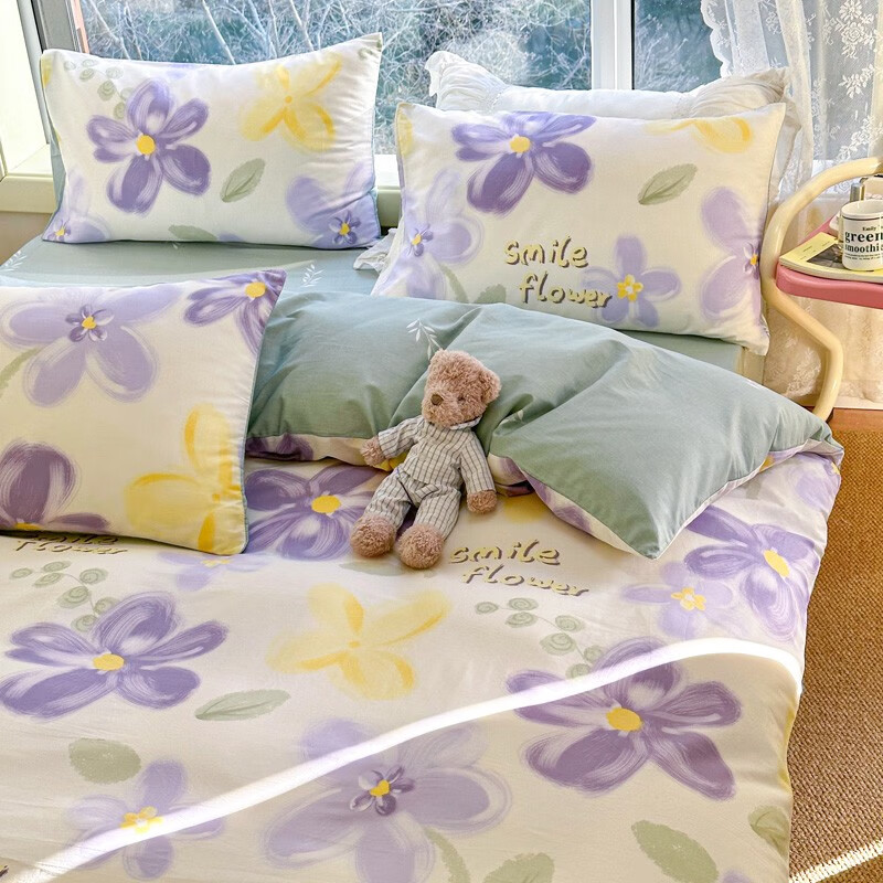 安睡宝(somerelle)ins四季纯棉被套单人150x180x200x230x240cm被罩