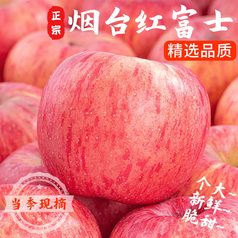 机林有果正宗山东烟台栖霞红富士苹果新鲜当季水果脆甜丑苹果整箱 净重3斤中果【75-80mm】商超果