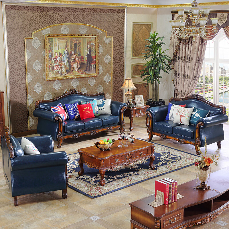 名都王朝欧式沙发美式头层牛皮大户型客厅真牛皮别墅豪华洋楼沙发123
