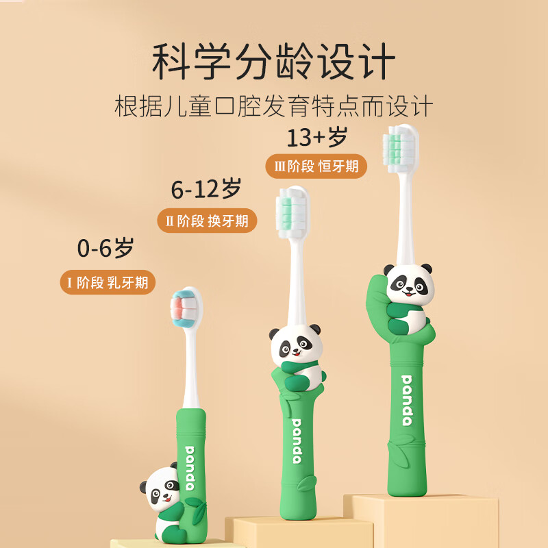 英格翰儿童牙刷柔软细密刷毛1-3岁-6岁-12岁13+婴幼儿宝宝乳牙刷青少年 【3-6岁组合】3件套