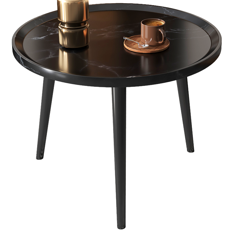 左印  茶几简约现代家用客厅边几北欧简易茶几小桌子圆形茶桌子 80cm椭圆-肤感白裂纹