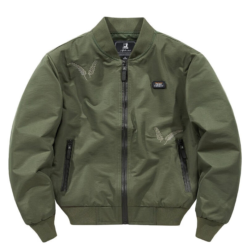 莫克公牛夹克男春秋季休闲宽松大码外套棒球服薄款青年运动飞行员男装