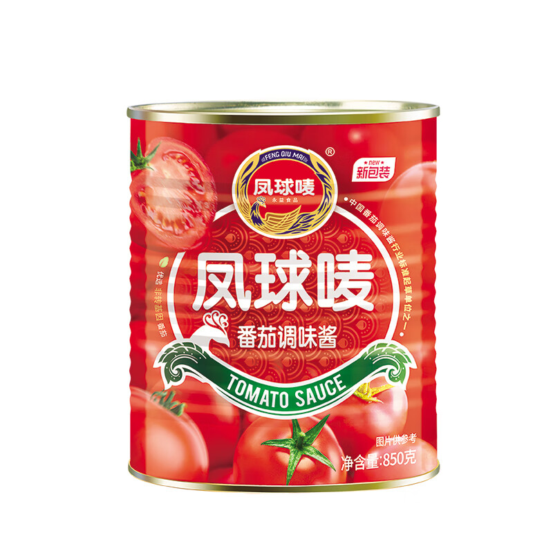 凤球唛（PHOENIX&EARTH） 凤球唛番茄调味酱 新疆番茄丁 新鲜番茄罐头 番茄调味酱850g